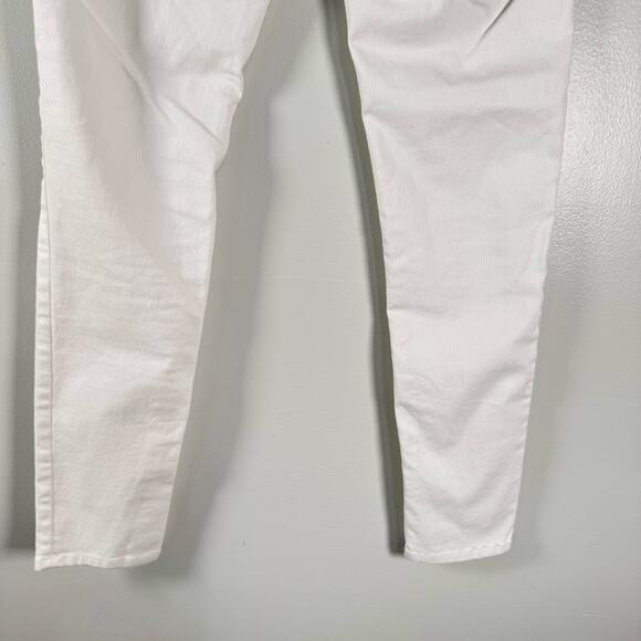 Flog Women's Bevy White Mid Rise Stretch Drawstring Cotton Blend Skinny Pants 24 - Picture 6 of 9